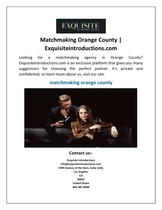Matchmaking Orange County