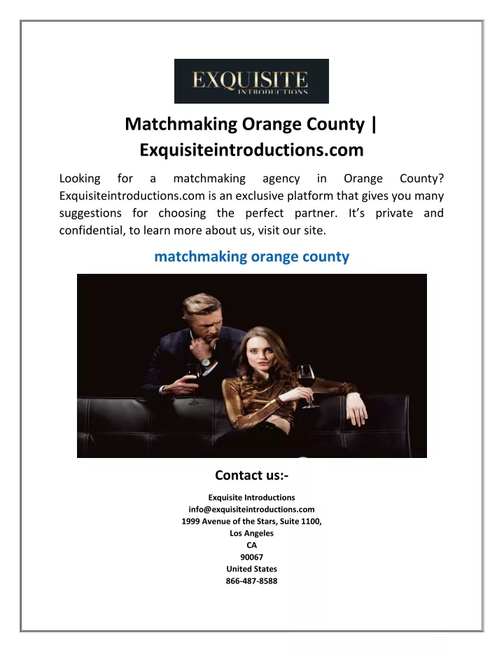 matchmaking orange county exquisiteintroductions