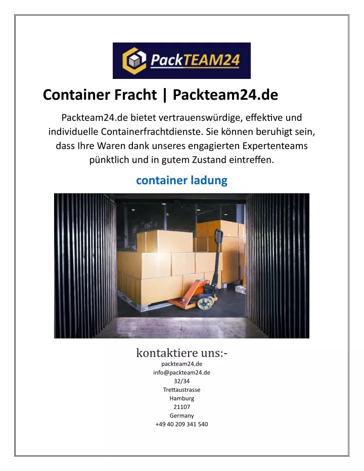 container fracht packteam24 de
