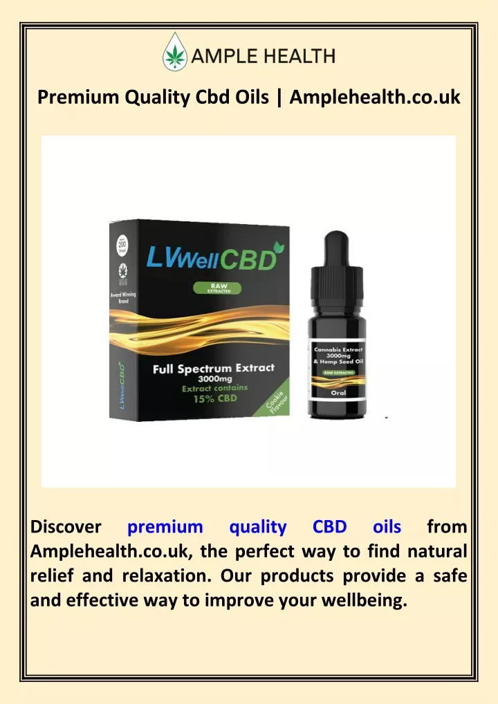 premium quality cbd oils amplehealth co uk