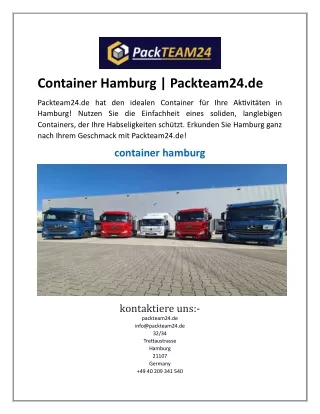 Container Hamburg Packteam24.de