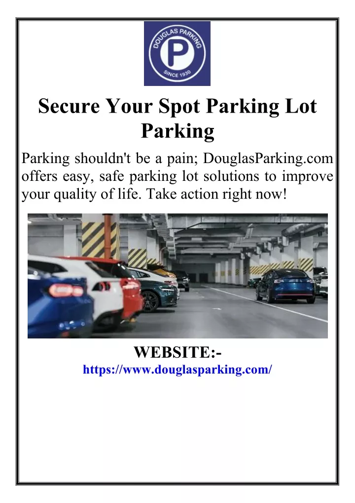 secure your spot parking lot parking parking