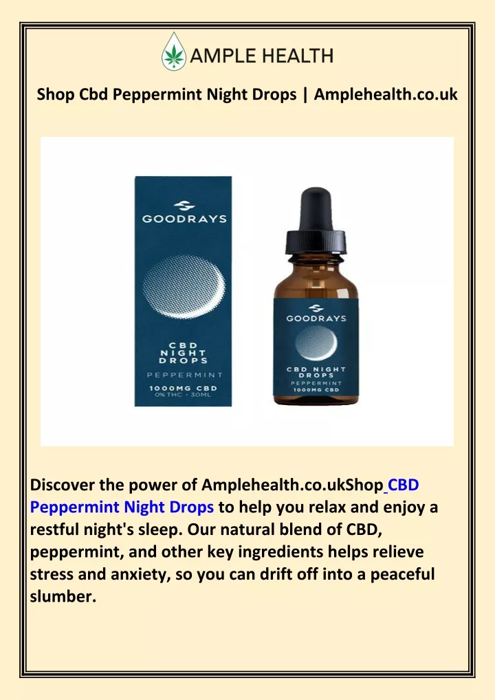 shop cbd peppermint night drops amplehealth co uk