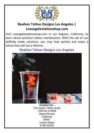 Realism Tattoo Designs Los Angeles Losangelestattooshop.com