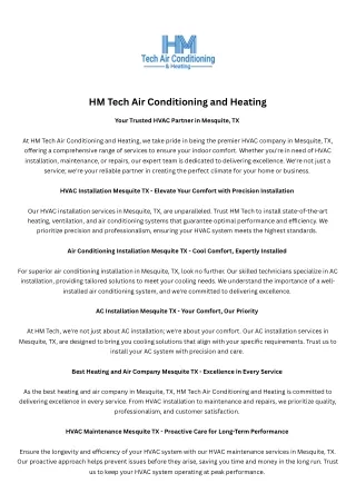 hm tech air conditioning and heating