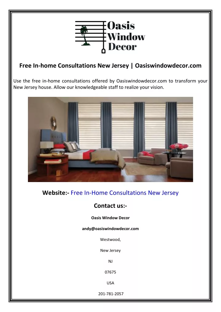 free in home consultations new jersey