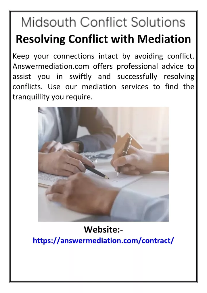 resolving conflict with mediation
