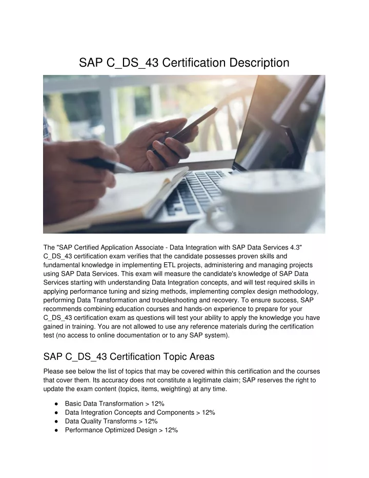 sap c ds 43 certification description