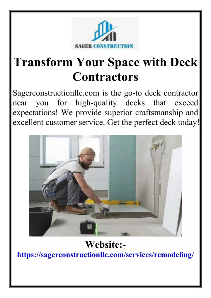 transform your space with deck contractors