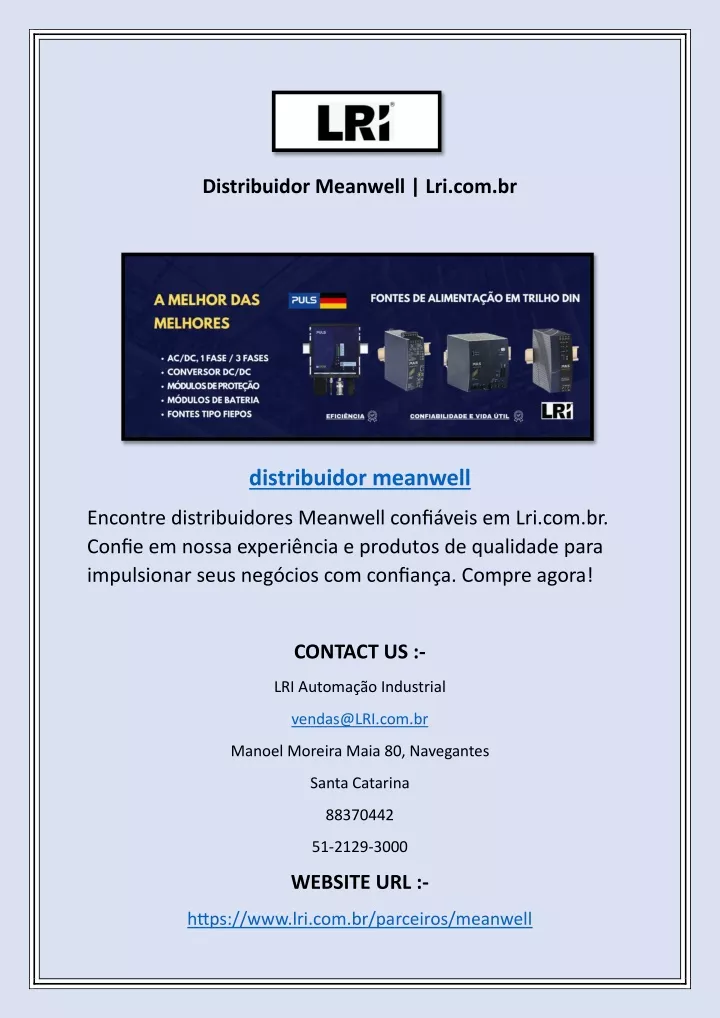 distribuidor meanwell lri com br