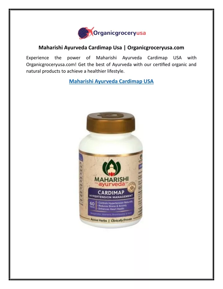 maharishi ayurveda cardimap usa organicgroceryusa