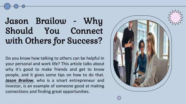 jason brailow why should you connect with others for success