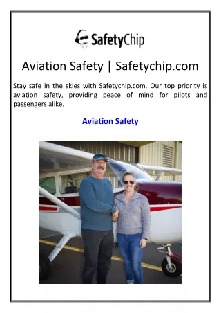 Aviation Safety | Safetychip.com