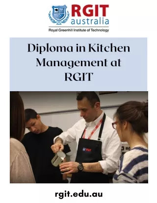 Diploma in Kitchen Management at RGIT