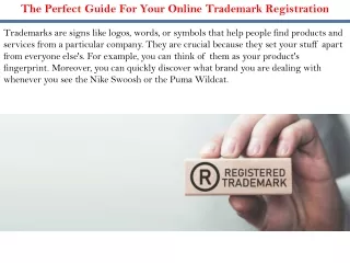 The Perfect Guide For Your Online Trademark Registration