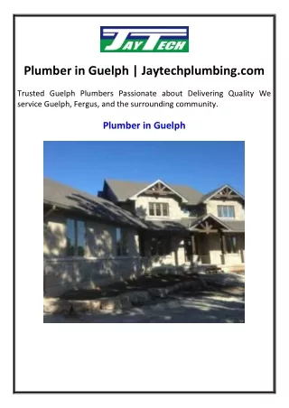 Plumber in Guelph | Jaytechplumbing.com