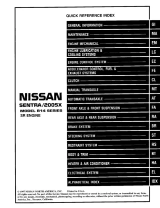 1998 Nissan 200SX SR Service Repair Manual