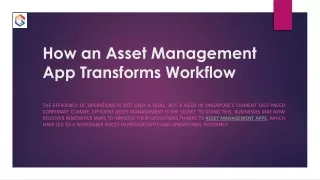 How an Asset Management App Transforms Workflow
