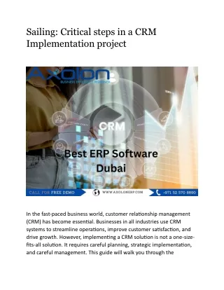 sailing critical steps in a crm implementation