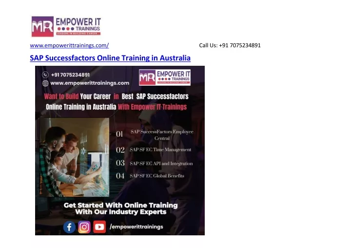 sap successfactors online training in australia