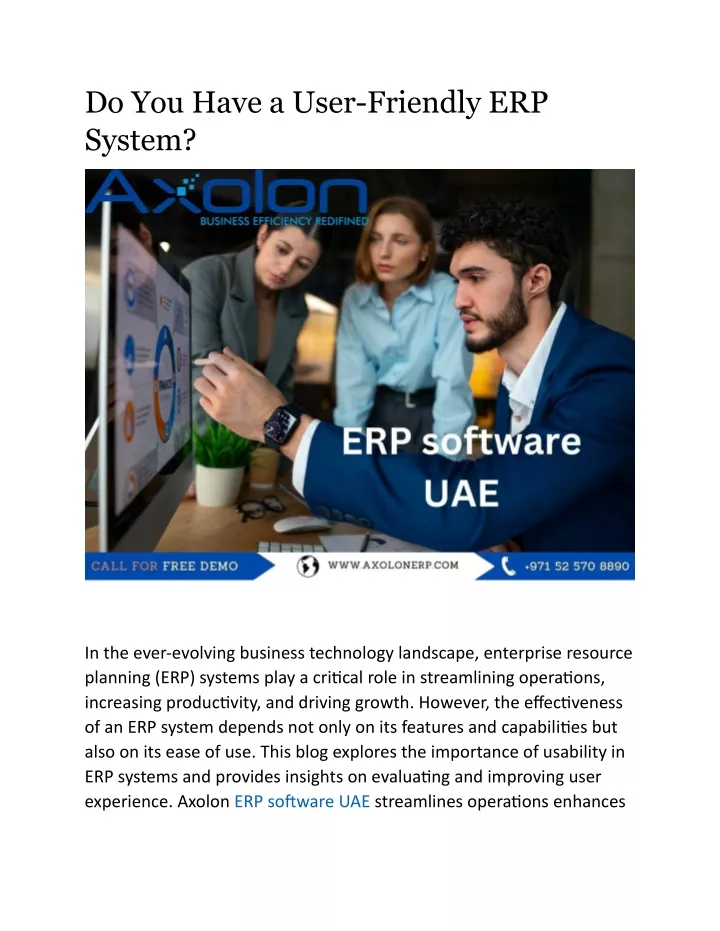 do you have a user friendly erp system