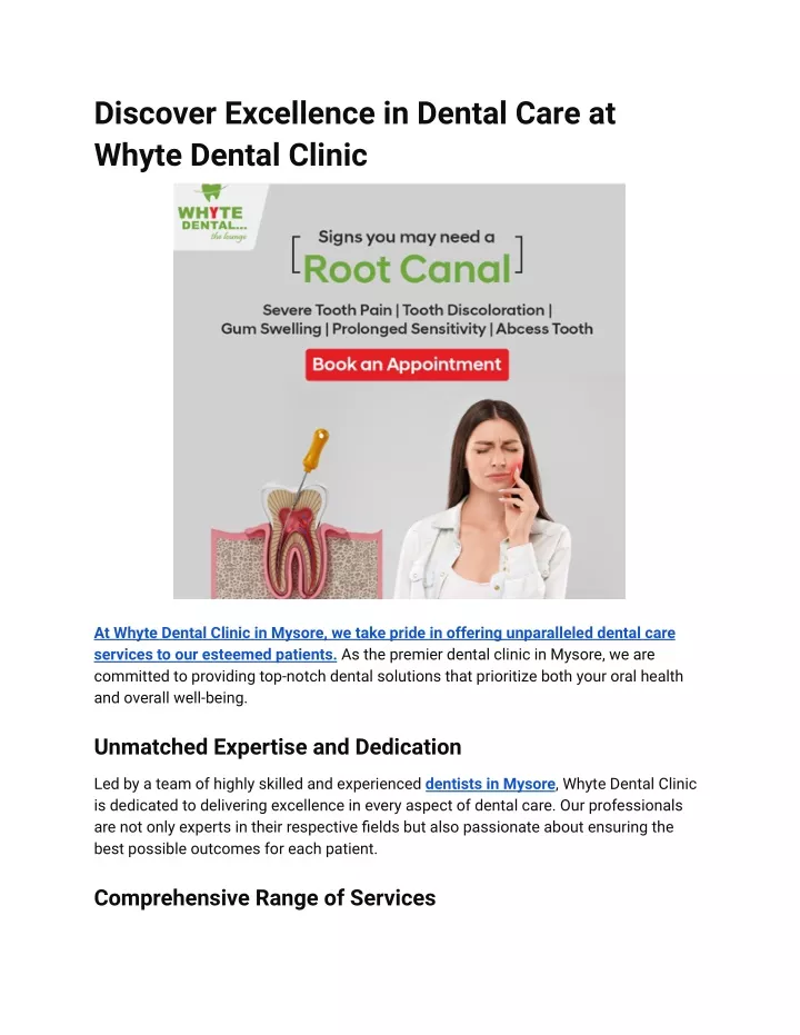 discover excellence in dental care at whyte