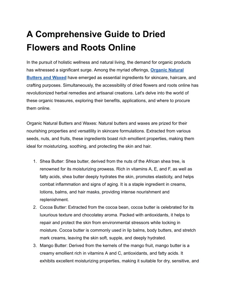 a comprehensive guide to dried flowers and roots