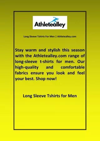 Long Sleeve Tshirts For Men Athletealley com