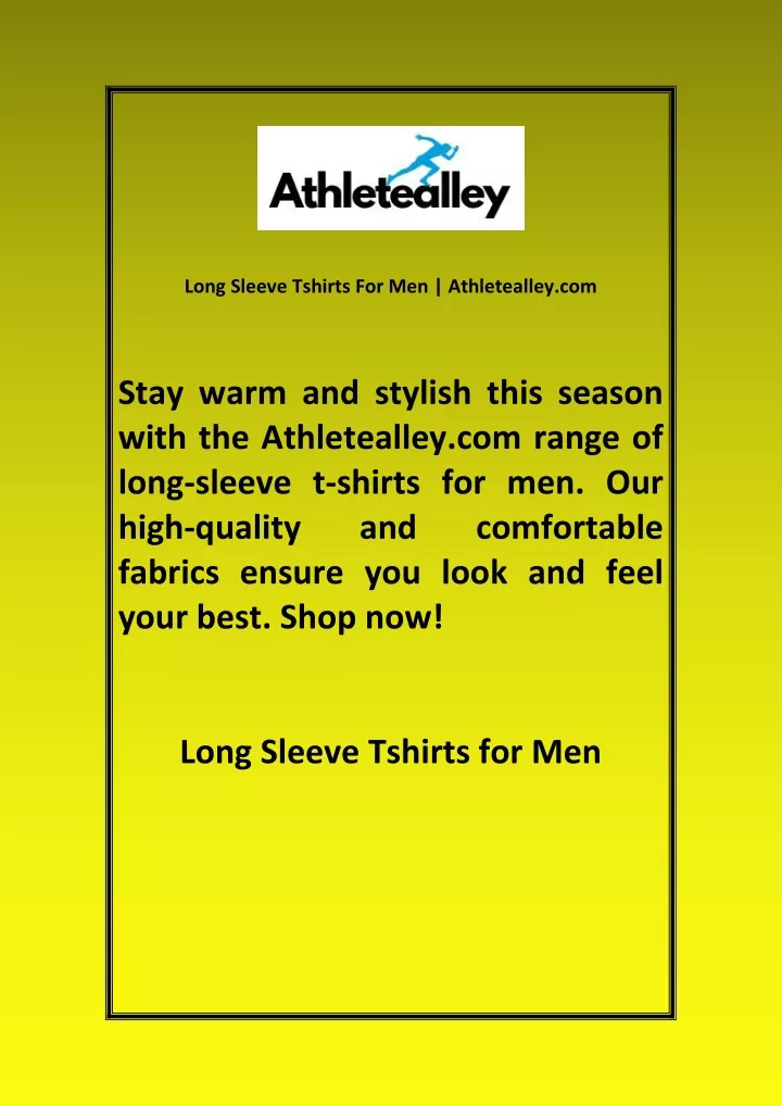long sleeve tshirts for men athletealley com