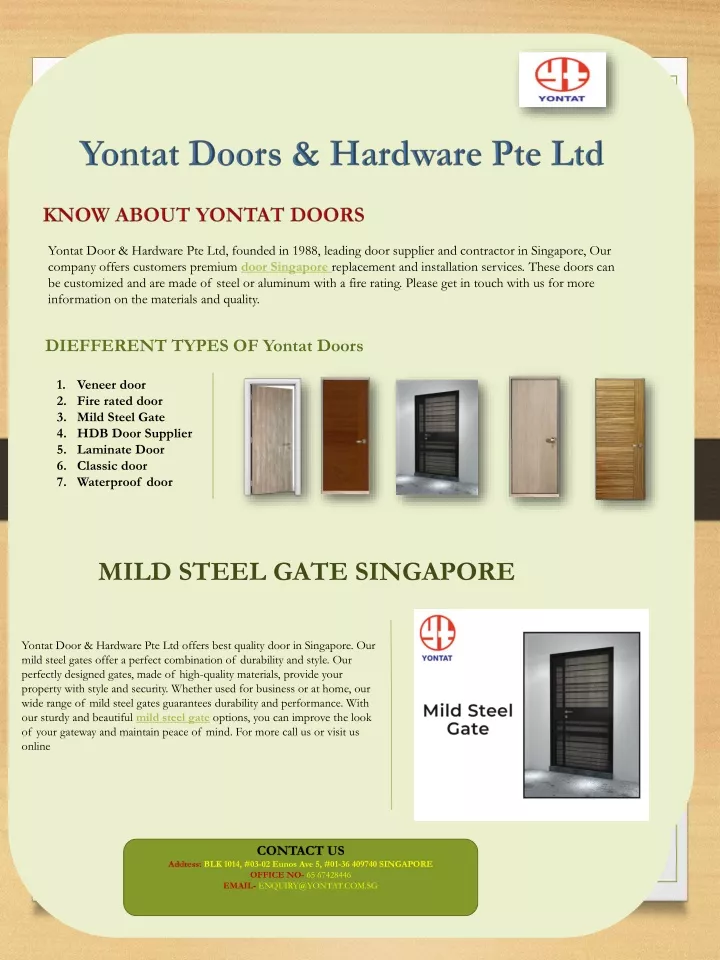 yontat doors hardware pte ltd