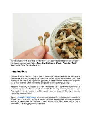 _history of Penis Envy mushrooms