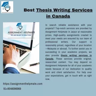 Thesis Writing Services in Canada