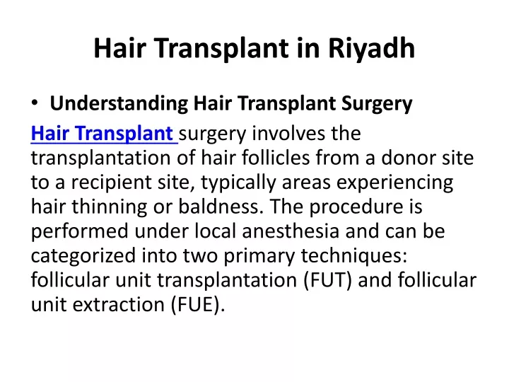 hair transplant in riyadh