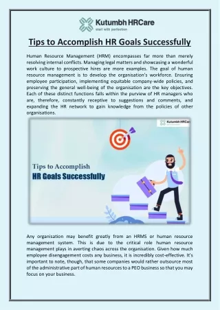 Tips to Accomplish HR Goals Successfully