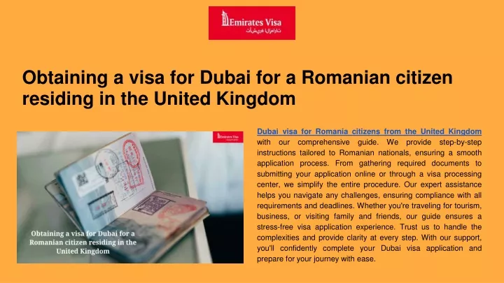 obtaining a visa for dubai for a romanian citizen residing in the united kingdom