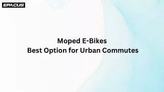 Moped E-Bikes Best Option for Urban Commutes