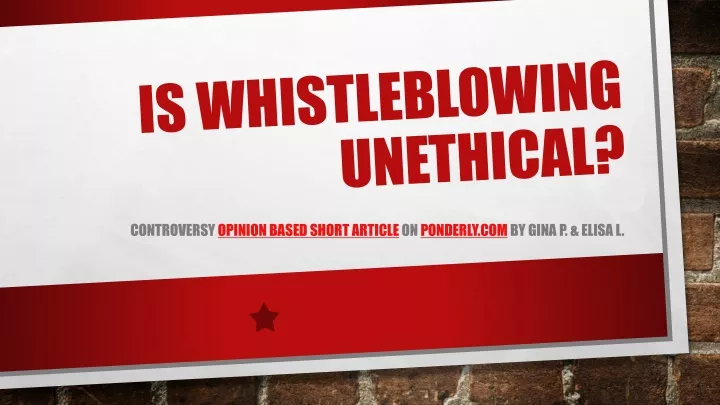 is whistleblowing unethical