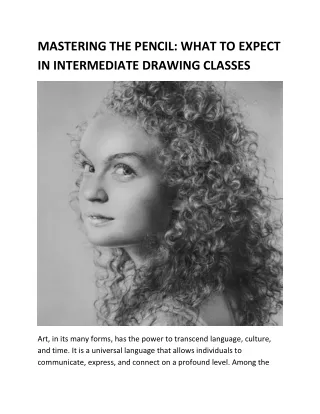 Master Your Skills with Intermediate Drawing Classes