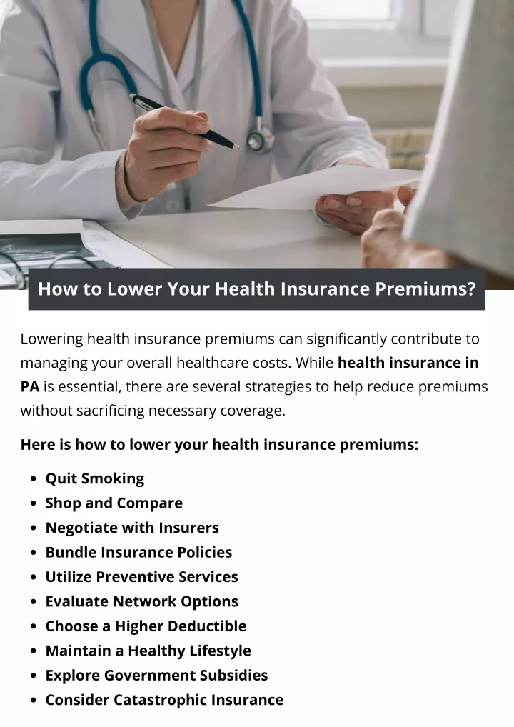 how to lower your health insurance premiums