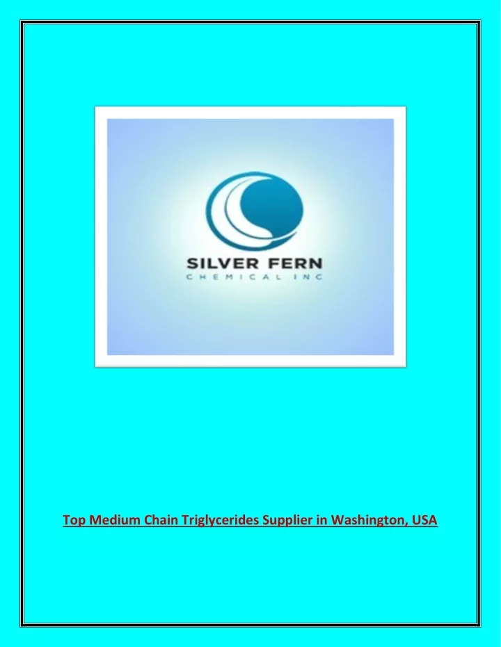 top medium chain triglycerides supplier