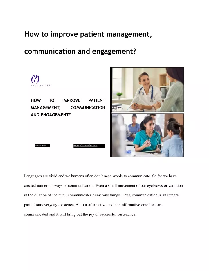 how to improve patient management
