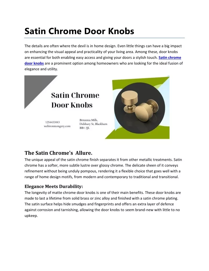 satin chrome door knobs