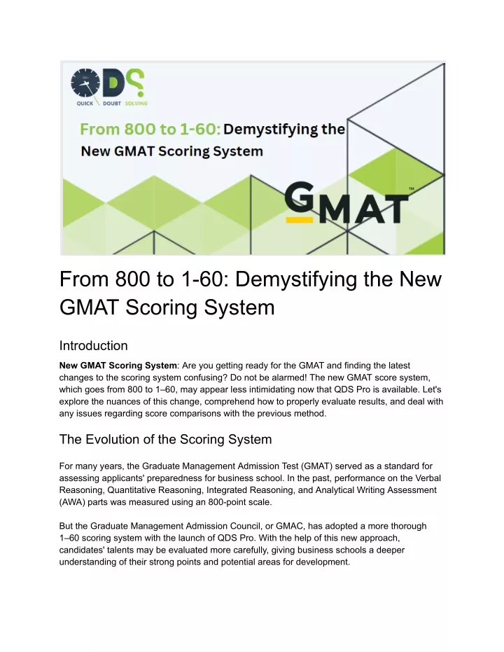 from 800 to 1 60 demystifying the new gmat