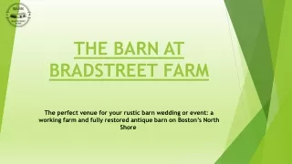 Experience Rustic Charm: Ma Barn Wedding Venues at Bradstreet Farm