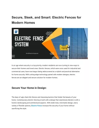 Secure, Sleek, and Smart_ Electric Fences for Modern Homes