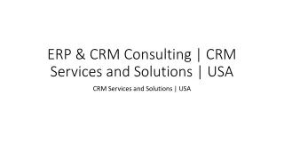 ERP & CRM Consulting | CRM Services and Solutions | USA
