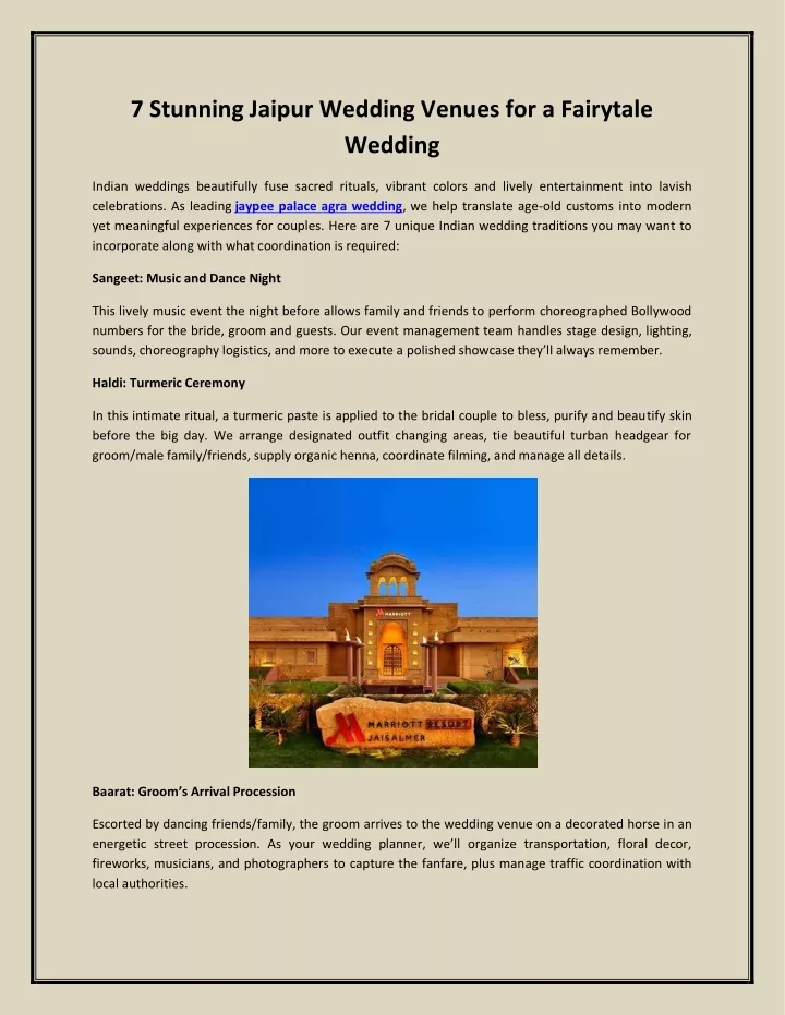 7 stunning jaipur wedding venues for a fairytale