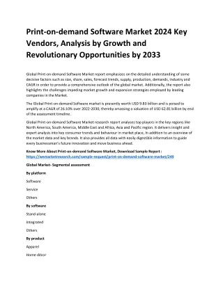 print on demand software market 2024 key vendors