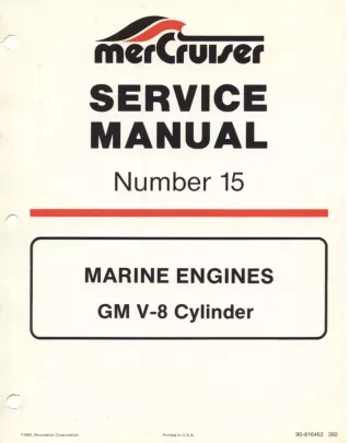Mercury Mercruiser Marine Engines MCM 5.0L Service Repair Manual→0D713710 to 0D833076→1992