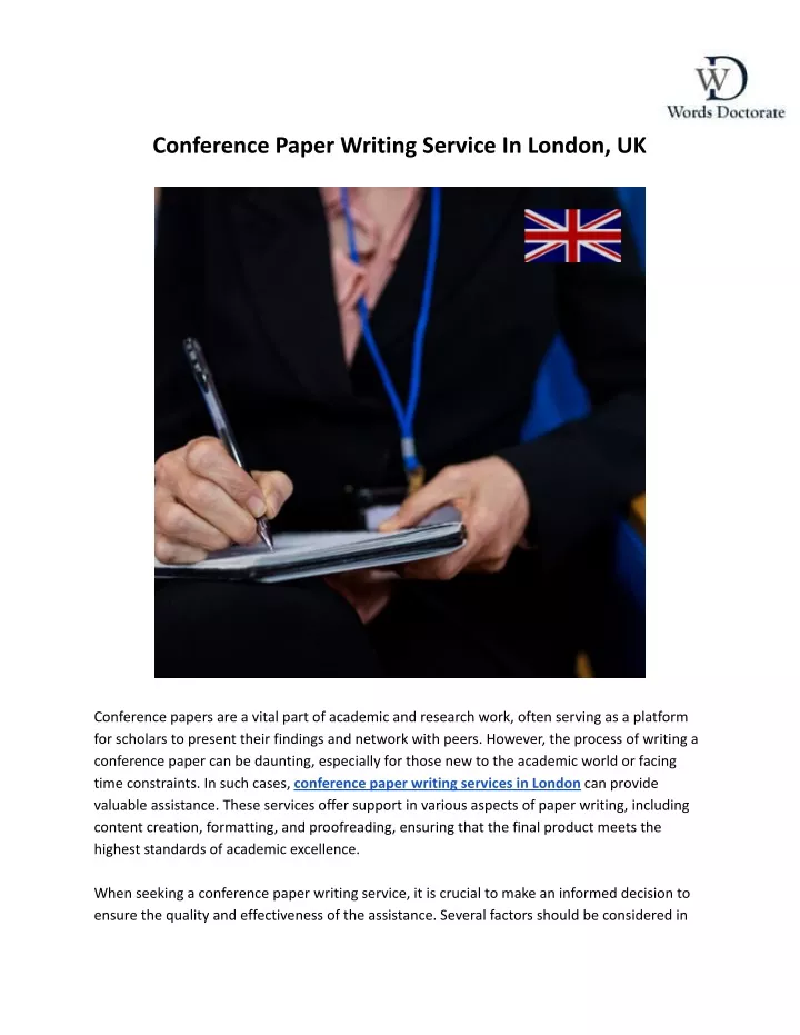 conference paper writing service in london uk